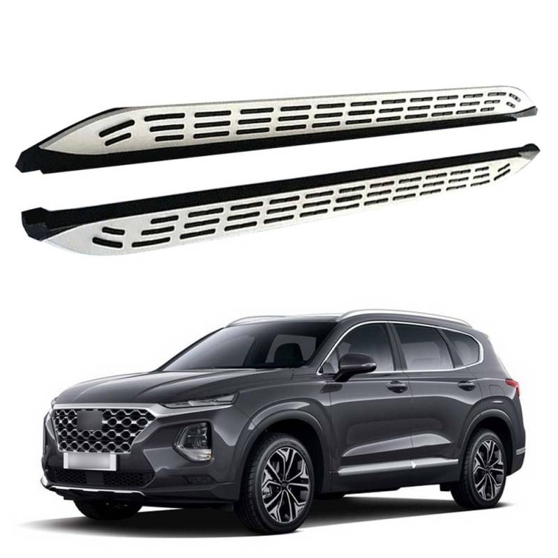 Feste 2 x Trittbretter passend für Hyundai Santa Fe 2019–2023, Seitentreppen, Nerf-Stangen, Zubehör mit Halterungen von Freedommy