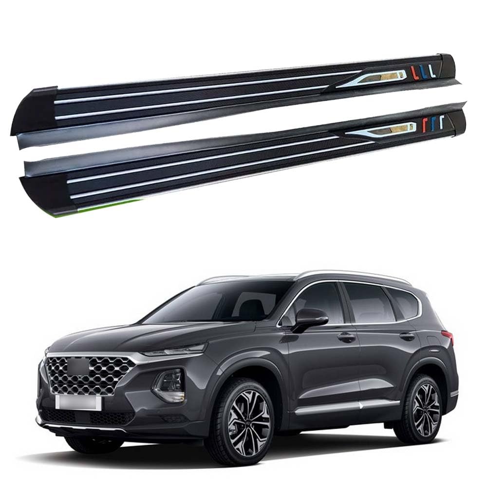 Feste 2 x Trittbretter passend für Hyundai Santa Fe 2019–2023, Seitentreppen, Nerf-Stangen, Zubehör mit Halterungen Feste 2 x Trittbretter passend für Hyundai Santa Fe 2019–2023, Seitentreppen, Nerf-Stangen, Zubehör mit Halterungen von Freedommy