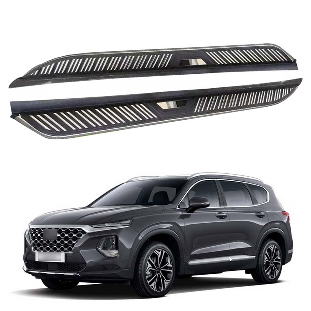 Feste 2 x Trittbretter passend für Hyundai Santa Fe 2019–2023, Seitentreppen, Nerf-Stangen, Zubehör mit Halterungen von Freedommy