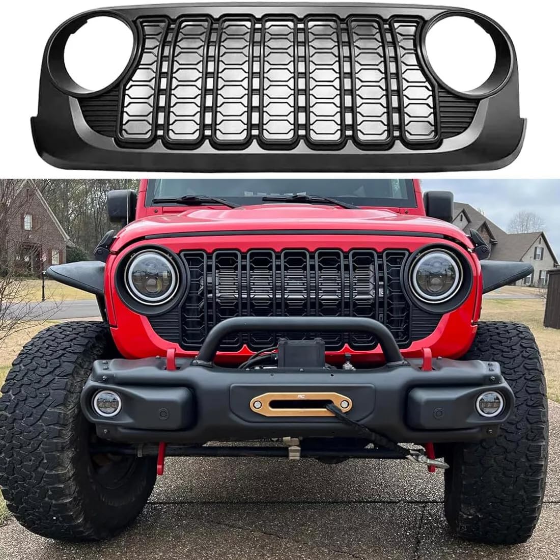 Frontgrill passend für Jeep Wrangler JK 2007–2017 Modify to JL 2024 Look Mate schwarz Frontgrill passend für Jeep Wrangler JK 2007–2017 Modify to JL 2024 Look Mate schwarz von Freedommy