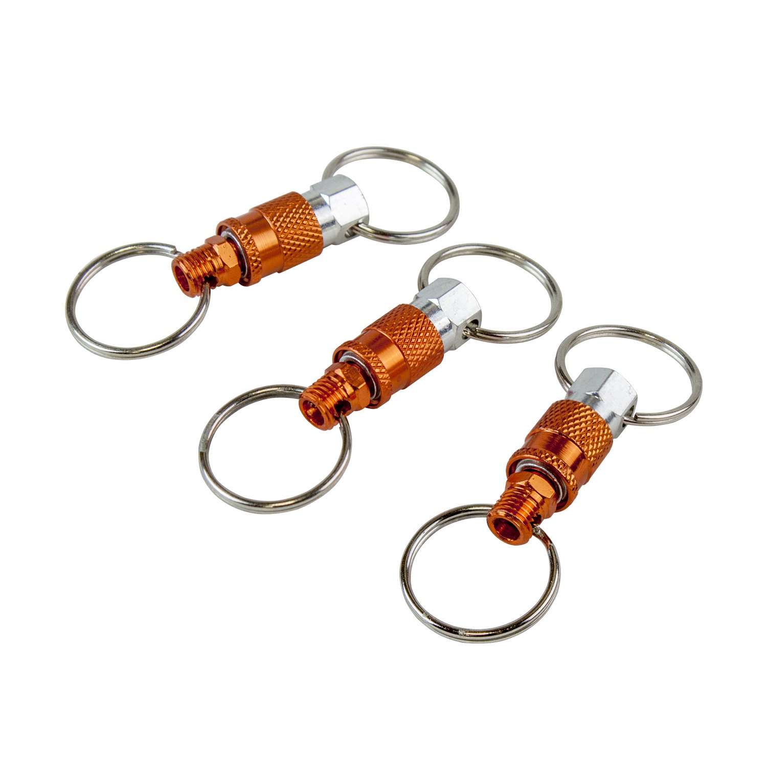Freeman KEYQC3 Schlüsselanhänger mit 2 Spaltringen, Unisex, Erwachsene, Orange, Größe S, 3 Stück von Freeman