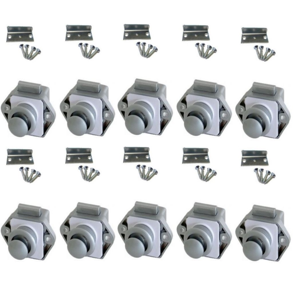 Freizeit Wittke Push Lock Schlösser - Mini - 26mm Rosette+Knopf - 10er Set - Silber Freizeit Wittke Push Lock Schlösser - Mini - 26mm Rosette+Knopf - 10er Set - Silber von Freizeit Wittke