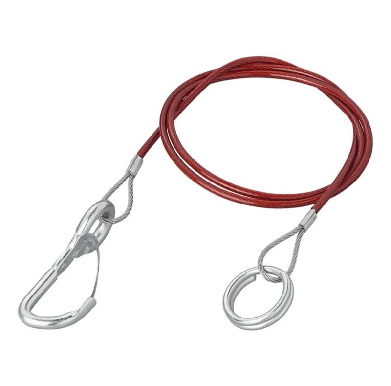 Freizeli ProPlus Anhänger-Sicherheitsseil, 1 Meter, Rot, Brems- und Abreißseil mit Karabiner von Freizeli