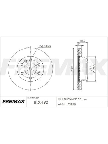 FREMAX BD0190 Bremsscheiben von Fremax