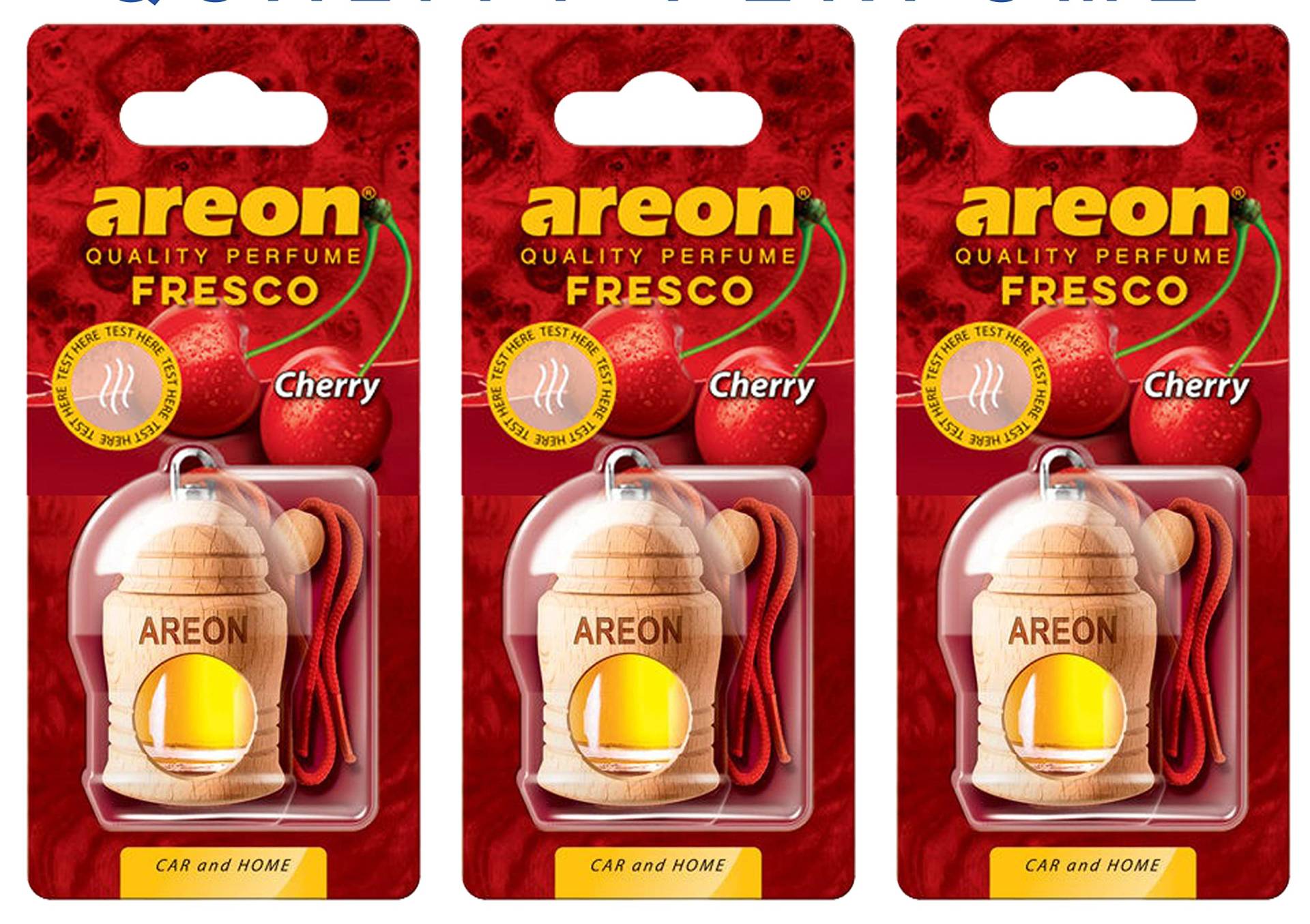 Fresco Areon Lufterfrischer für Auto und Zuhause, Duft Kirsche, 3 Stück Fresco Areon Lufterfrischer für Auto und Zuhause, Duft Kirsche, 3 Stück von Fresco
