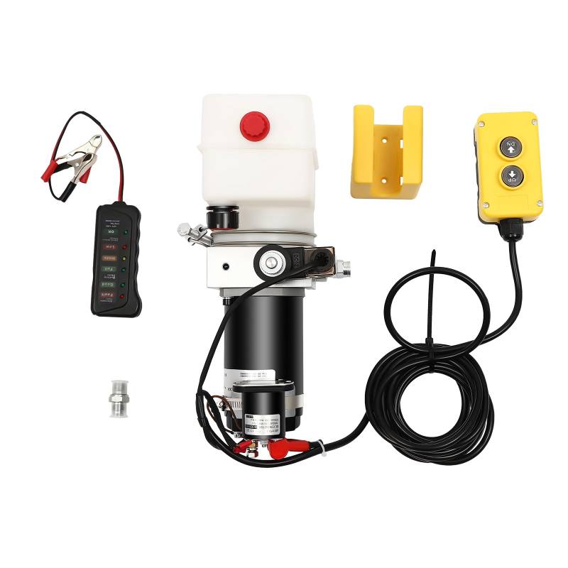 Fridgestea Hydraulikpumpe einfachwirkend 12V, Hydraulikaggregat, Elektrische Hydraulikpumpe, Hydraulic Power Pack mit 1,5L Tank für Aufzüge, Gabelstapler von Fridgestea