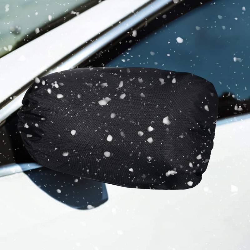 Frienda Seitenansicht Spiegel Abdeckung - Frost Schutz für Auto Rückspiegel - Schnee Eis Schutz Außenrückansicht Zubehör Universalgröße für Autos, Schwarz (2) von Frienda