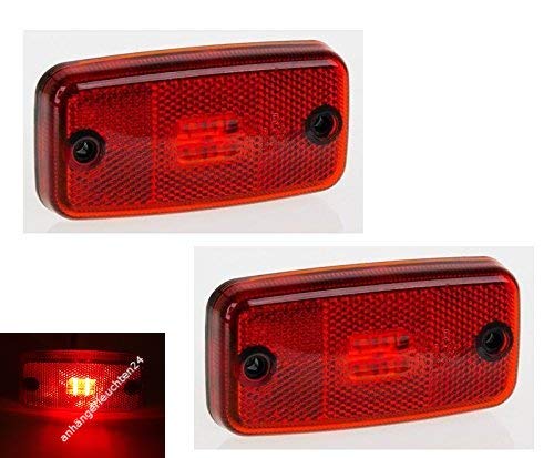 Friso LED Umrissleuchte Begrenzungsleuchte Positionsleuchte ohne Halter 12-30 V Anhänger LKW Wohnwagen Nutzfahrzeuge Trailer (rot) von Friso