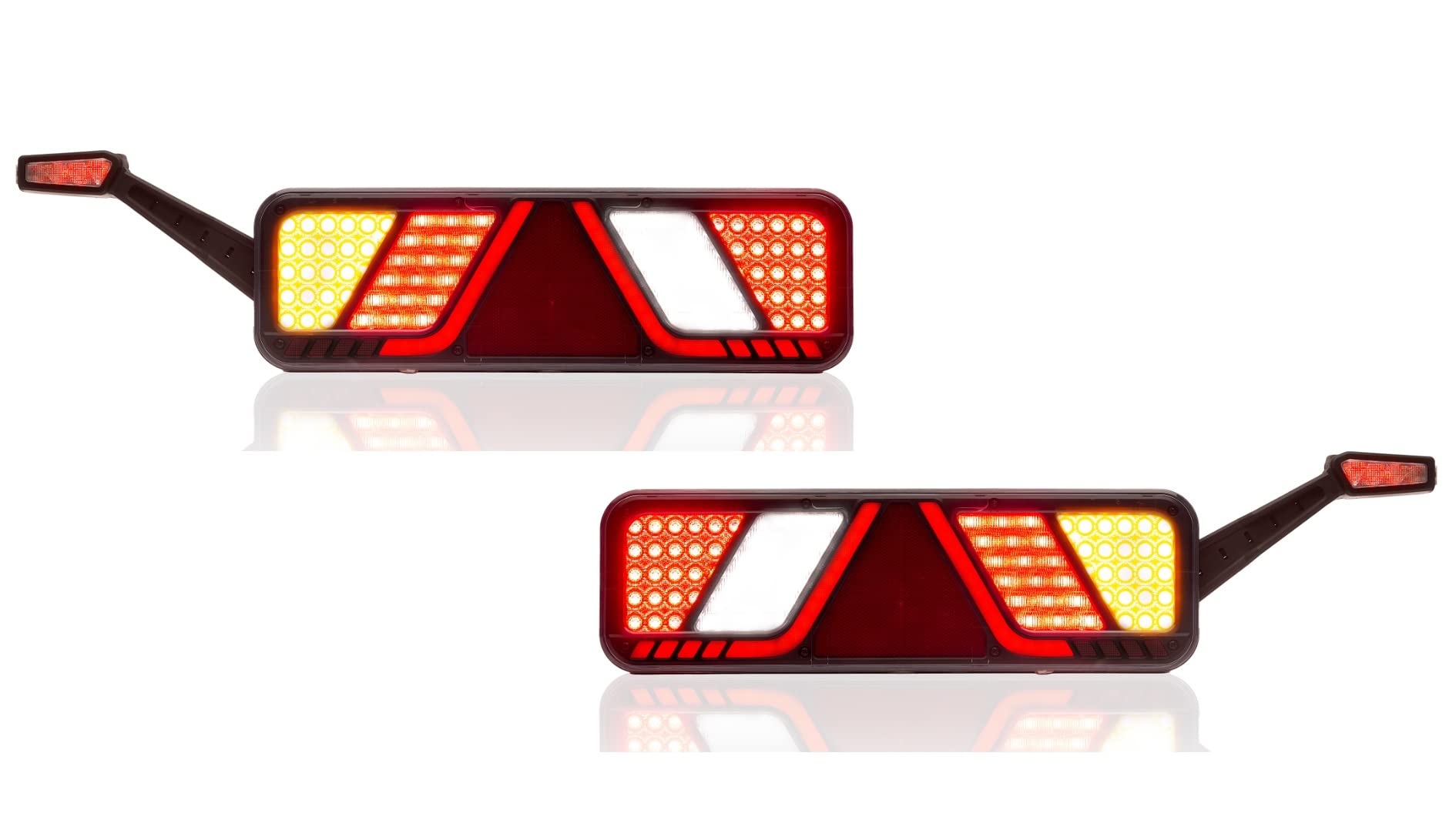 2X LED Rückleuchten groß mit Umrissleuchten Set LKW Anhänger 24V Schmitz von NONAME