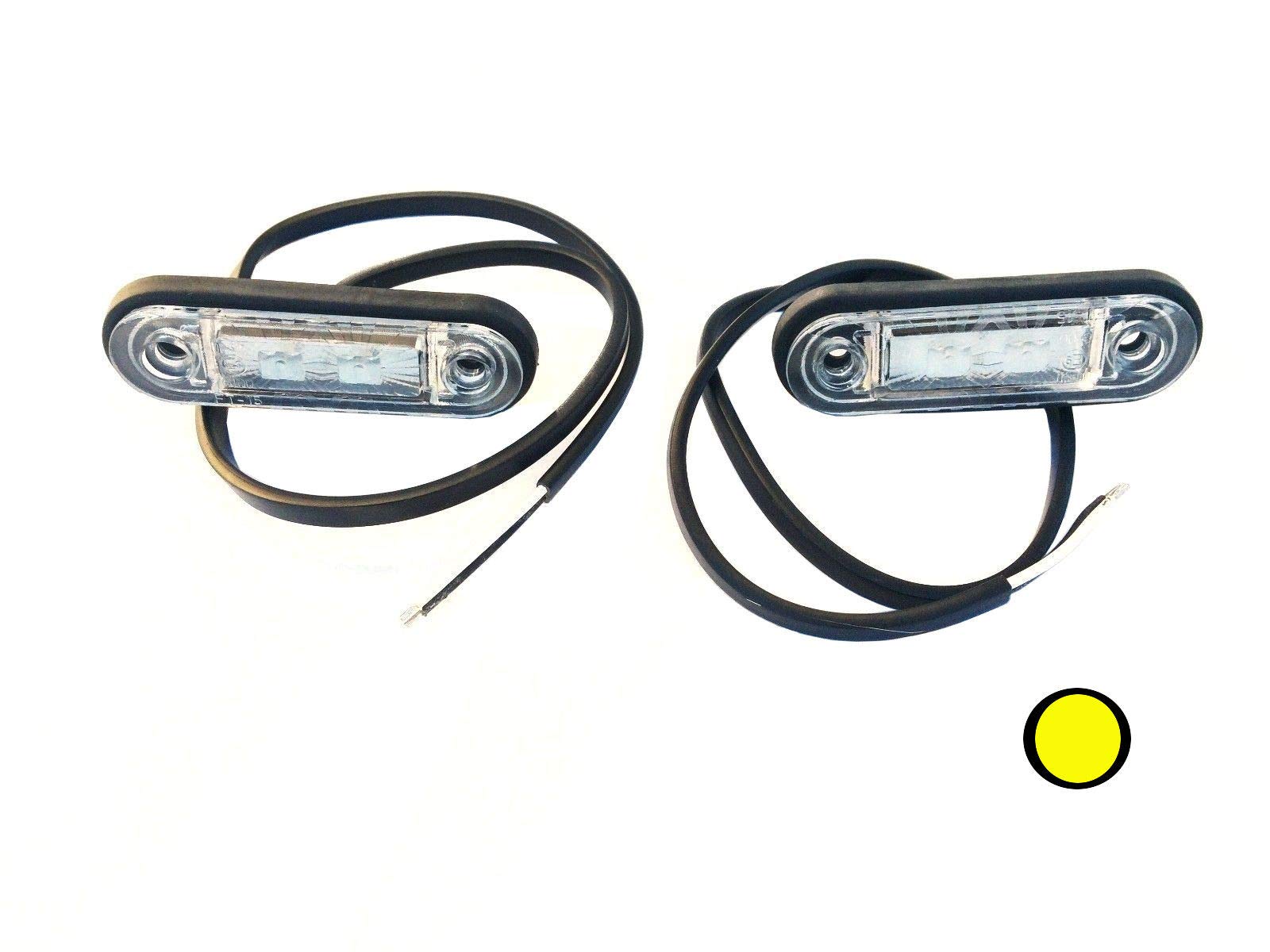 FRISTOM 2x LED Umrissleuchte Gelb 78x18x22 Begrenzungsleuchte 12V 24V LKW Anhänger SET von FRISTOM