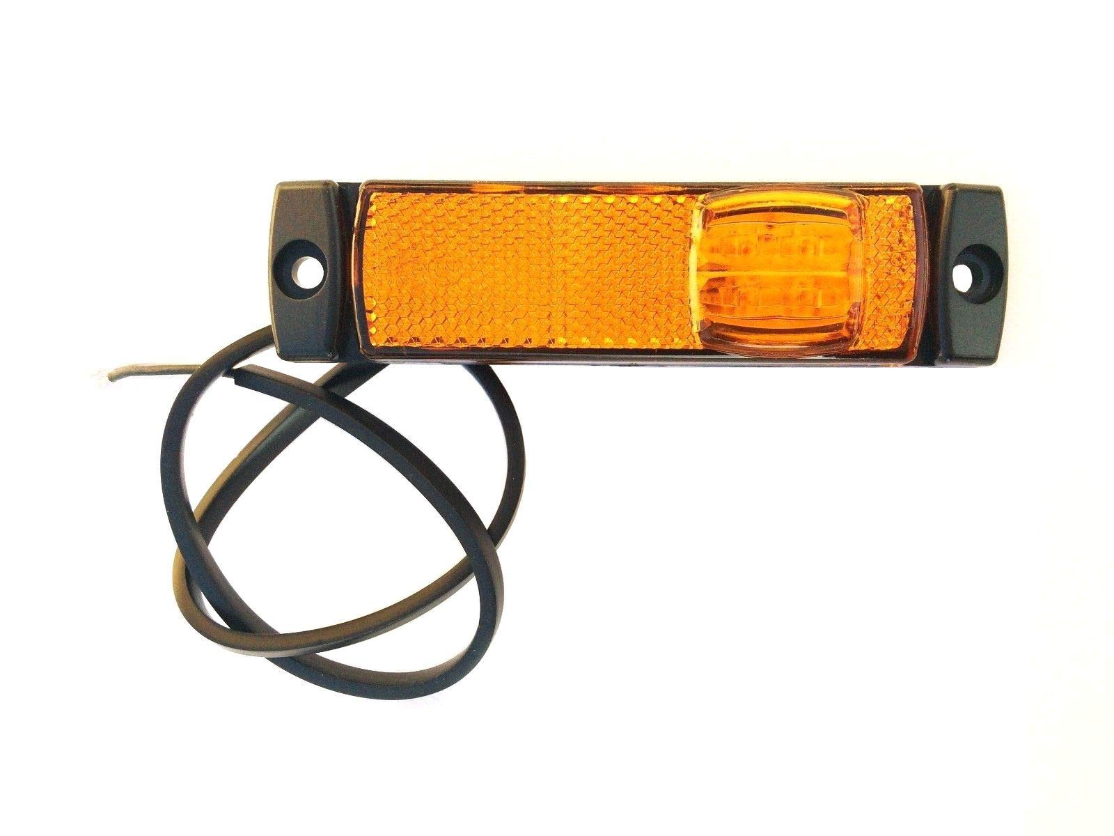 Gelb LED Begrenzungsleuchte 12V 24V Umrissleuchte Anhänger LKW 130x32x14,5 UNIV von Fristom