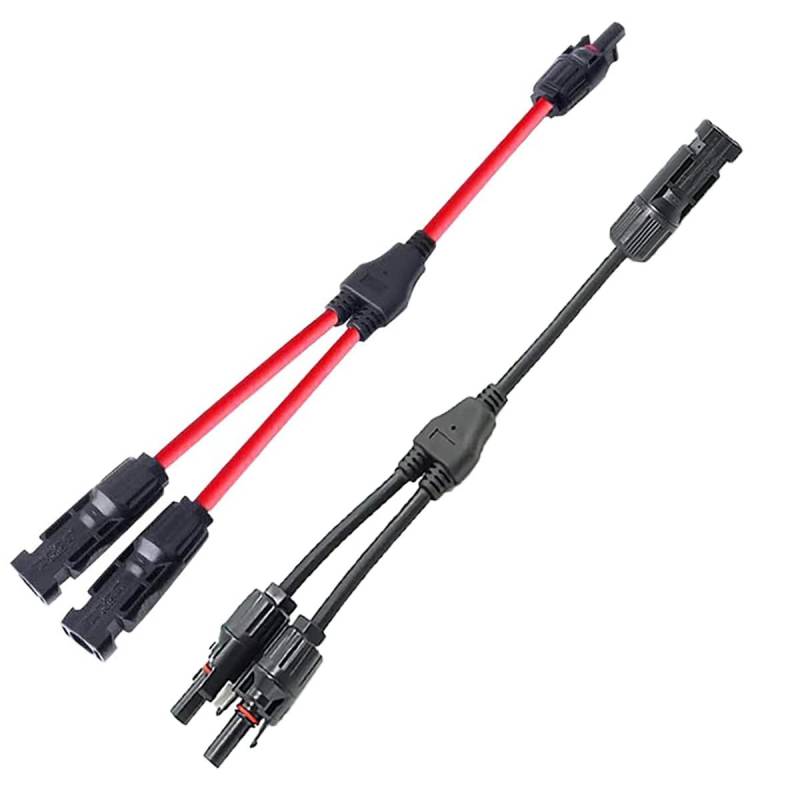 Frogetu 1 Paar 6 mm² Solarkabel Y-Verteiler,Y Stecker Solar Solarpanel Kabel,Solarpanel Stecker,Photovoltaik Steckverbinder,PV Kabel Parallel Male Female MMF und FFM von Frogetu