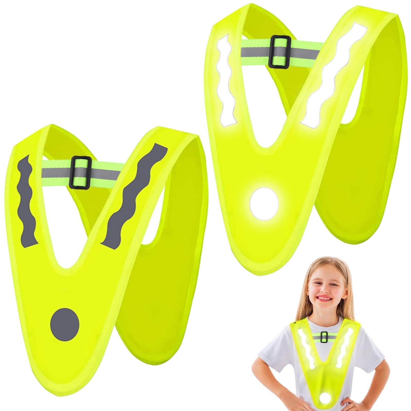 Frogetu Warnweste Kinder,2 Stück Sicherheitsweste mit 4 Reflektorbändern,Kinder Reflektorweste,Leuchtweste,Kinderwarnweste,Reflektierende Weste für Kinder,Reflektor Dreieck,Fahrrad und Reiten Frogetu Warnweste Kinder,2 Stück Sicherheitsweste mit 4 Reflektorbändern,Kinder Reflektorweste,Leuchtweste,Kinderwarnweste,Reflektierende Weste für Kinder,Reflektor Dreieck,Fahrrad und Reiten von Frogetu