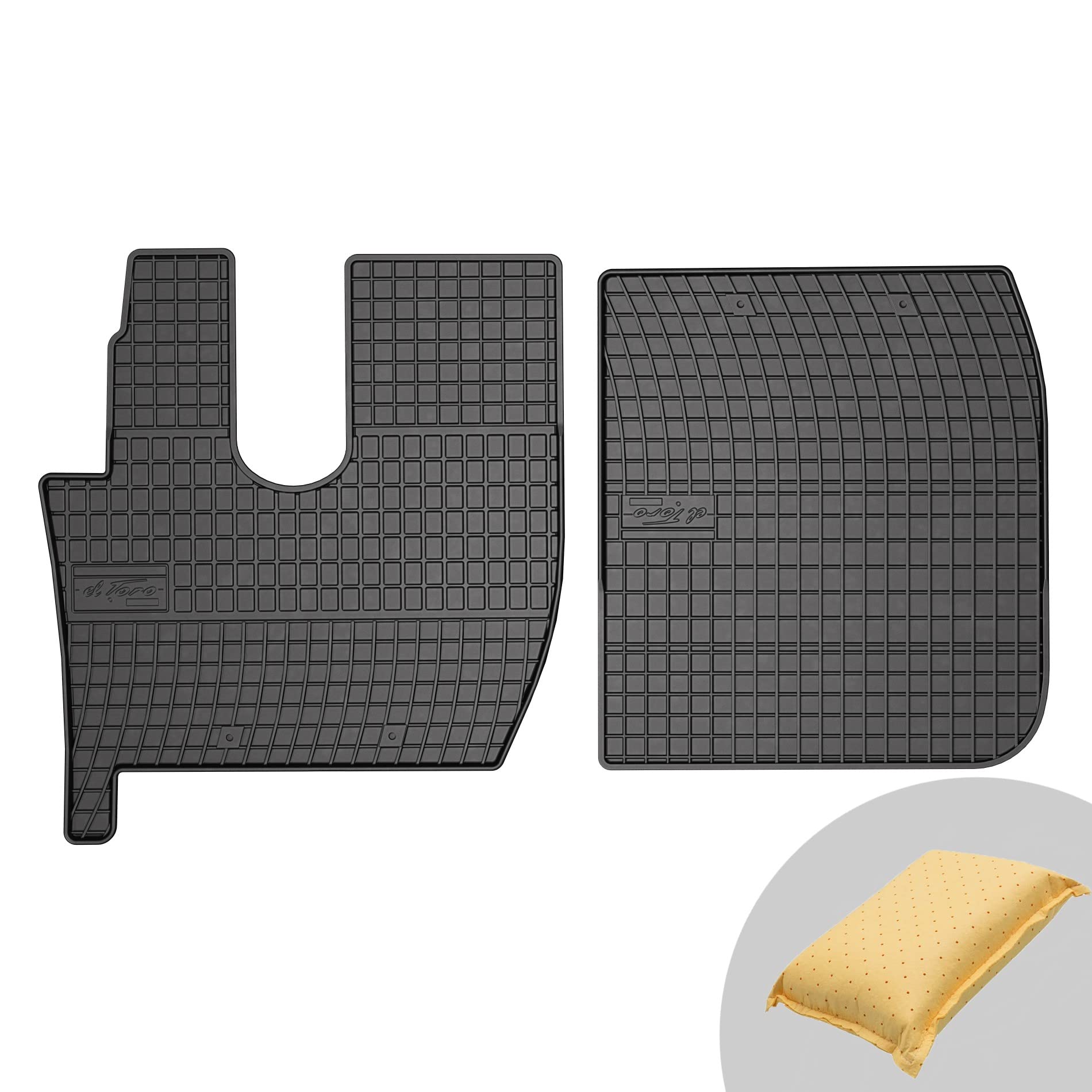FROGUM EL Toro Gummimatten Ganzjähriges-Set von Autofussmatte Auto Fußmatten für Ford F-MAX ab 2018 | Beständiges Gummi Material | 1,5cm Schutzkante von Frogum