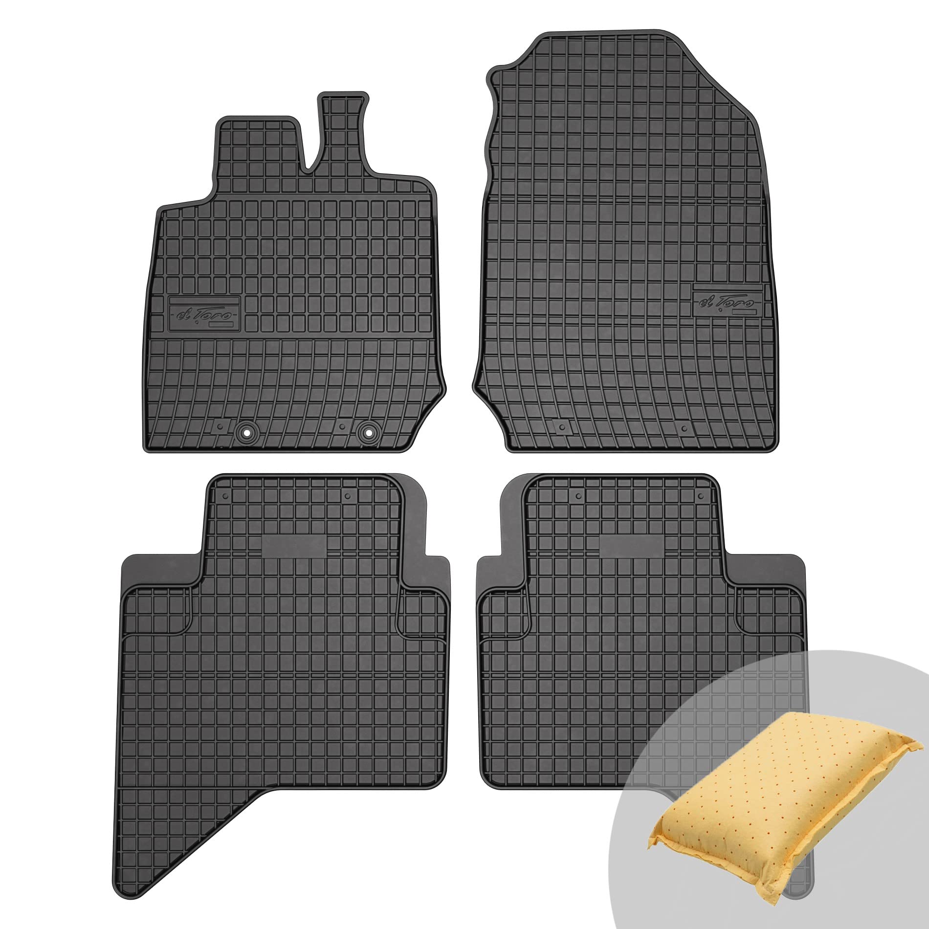 FROGUM EL Toro Gummimatten Ganzjähriges-Set von Autofussmatte Auto Fußmatten für Isuzu D-MAX III ab 2019 | Beständiges Gummi Material | 1,5cm Schutzkante von Frogum