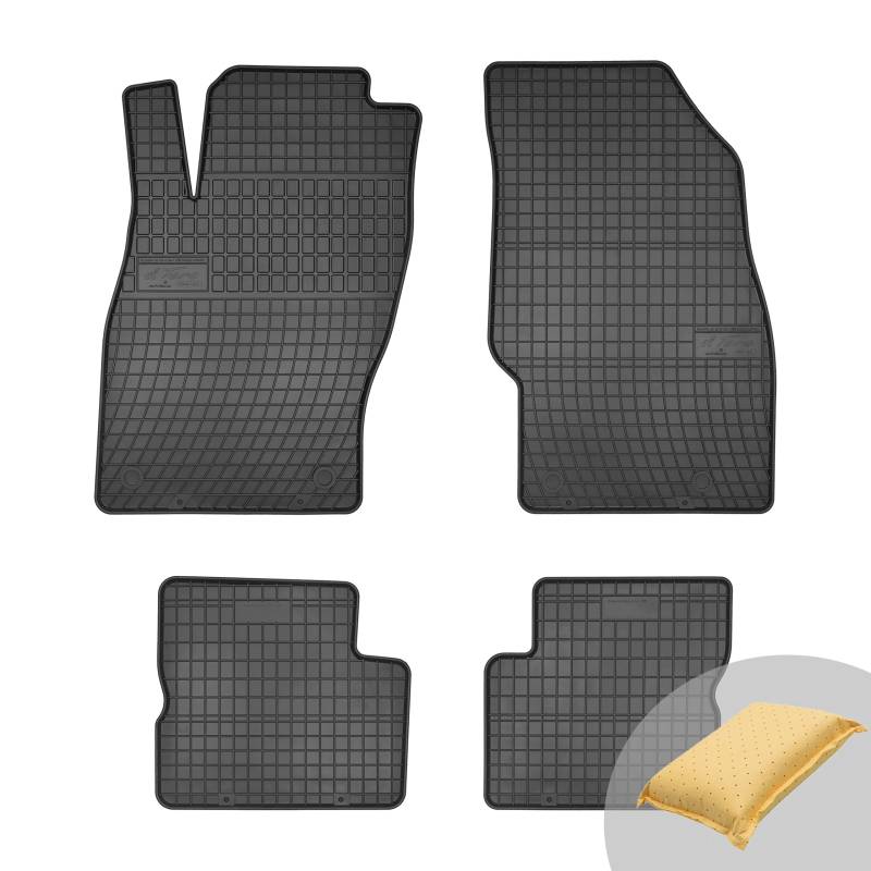 FROGUM EL Toro Gummimatten Ganzjähriges-Set von Autofussmatte Auto Fußmatten für Opel Adam 2012-2019, für Opel Corsa D 2006-2014 | Beständiges Gummi Material | 1,5cm Schutzkante von Frogum