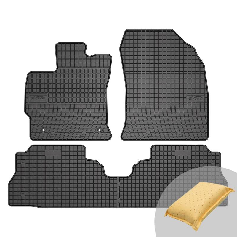 FROGUM EL Toro Gummimatten Ganzjähriges-Set von Autofussmatte Auto Fußmatten für Toyota Prius III 2009-2015 | Beständiges Gummi Material | 1,5cm Schutzkante von Frogum