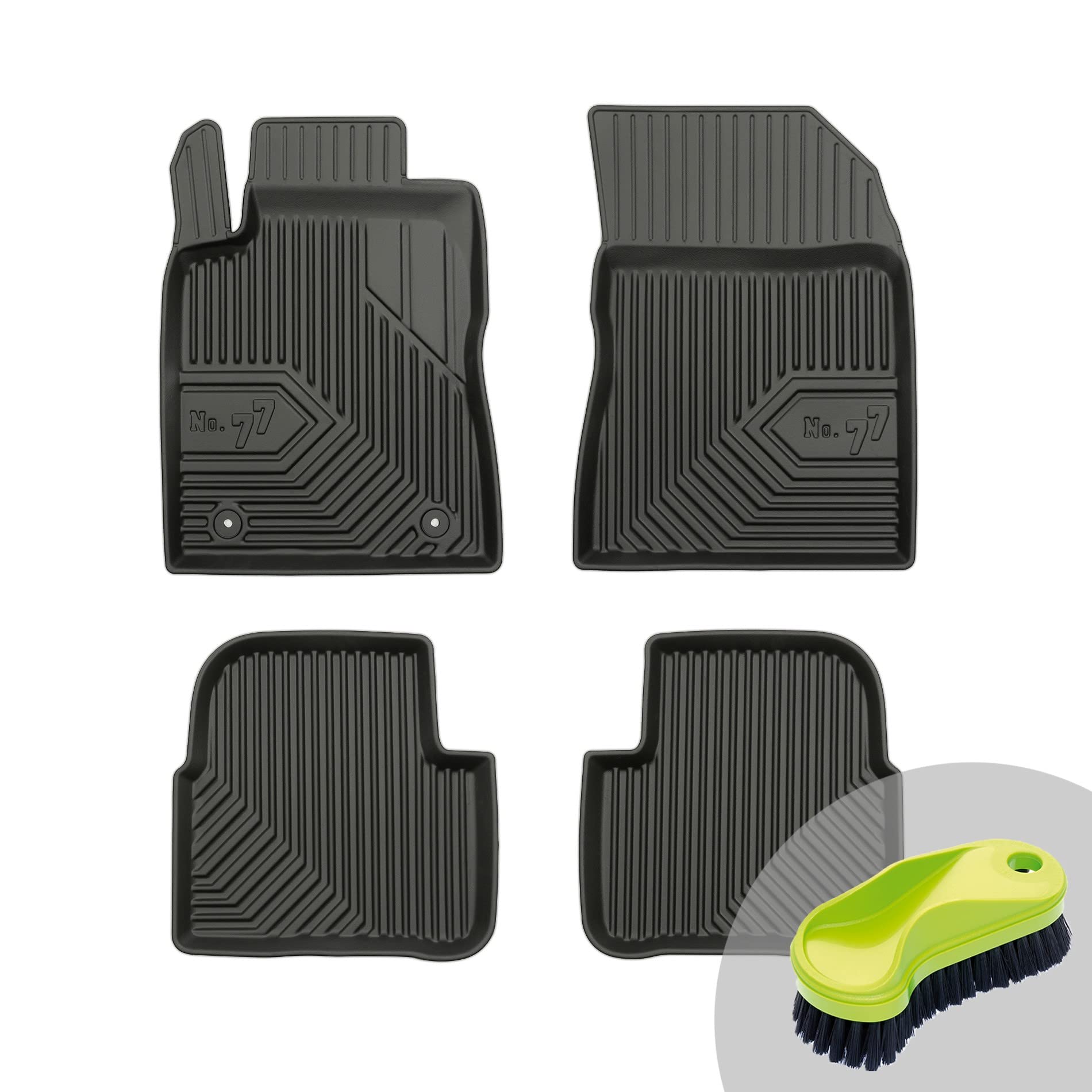FROGUM No.77 Gummimatten Ganzjahresset von Auto Fußmatten Autofussmatten für Citroën C3 III ab 2016 | Langlebiges TPE Material von Frogum