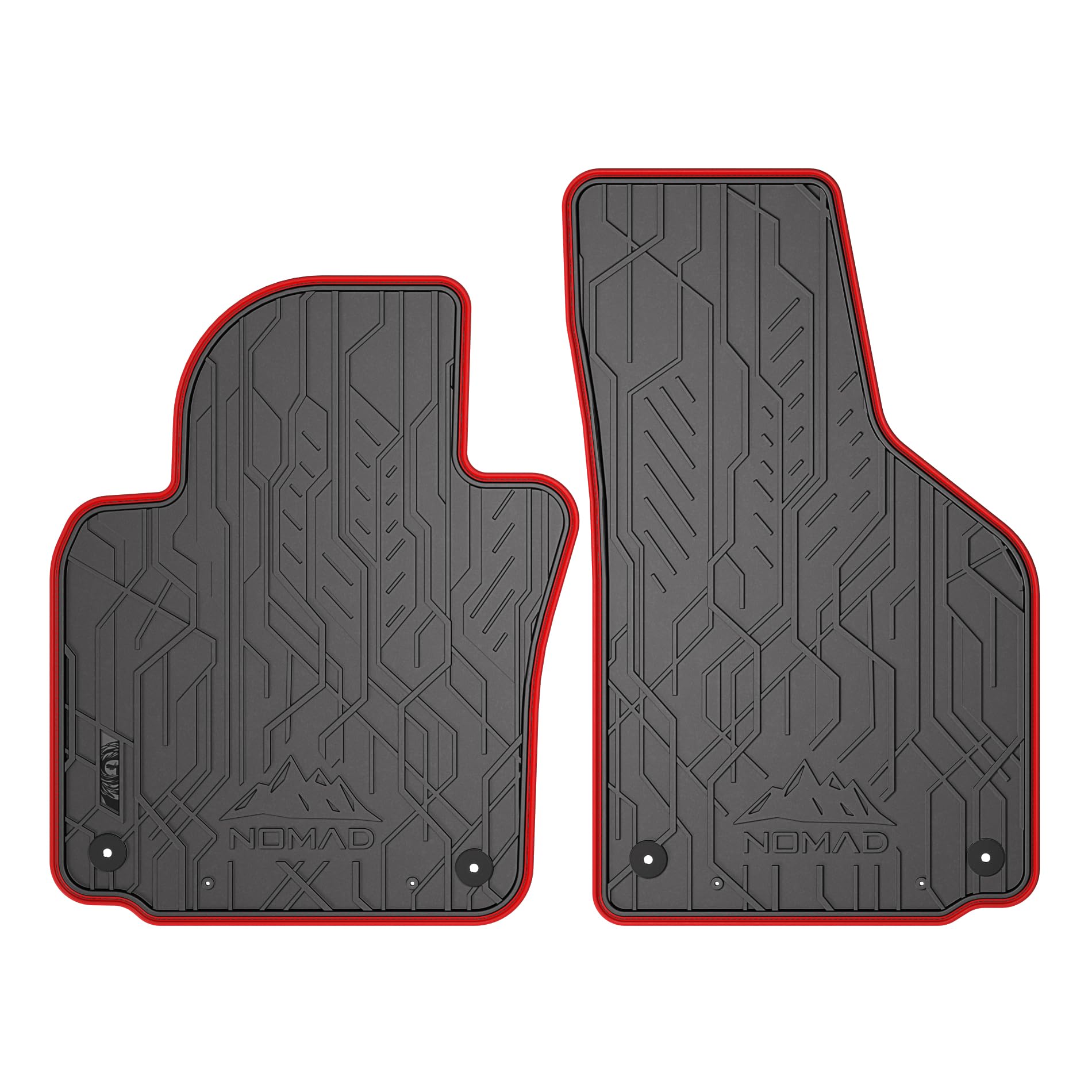FROGUM Nomad Gummimatten Autofussmatten mit rotem Besatz aus Leder Automatten Vorne für SEAT Leon II, für Toledo III, für Skoda Octavia II, für Yeti, für VW Golf V/VI, für Jetta V, für Scirocco III FROGUM Nomad Gummimatten Autofussmatten mit rotem Besatz aus Leder Automatten Vorne für SEAT Leon II, für Toledo III, für Skoda Octavia II, für Yeti, für VW Golf V/VI, für Jetta V, für Scirocco III von Frogum