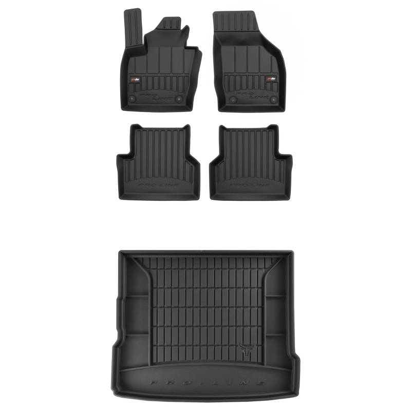 FROGUM ProLine 3D EIN Satz Gummimatten Exklusiven Auto Fußmatten und Kofferraumwanne Kofferraummatte für Audi Q3 I 2011-2018 | Die höchsten Kanten von Frogum