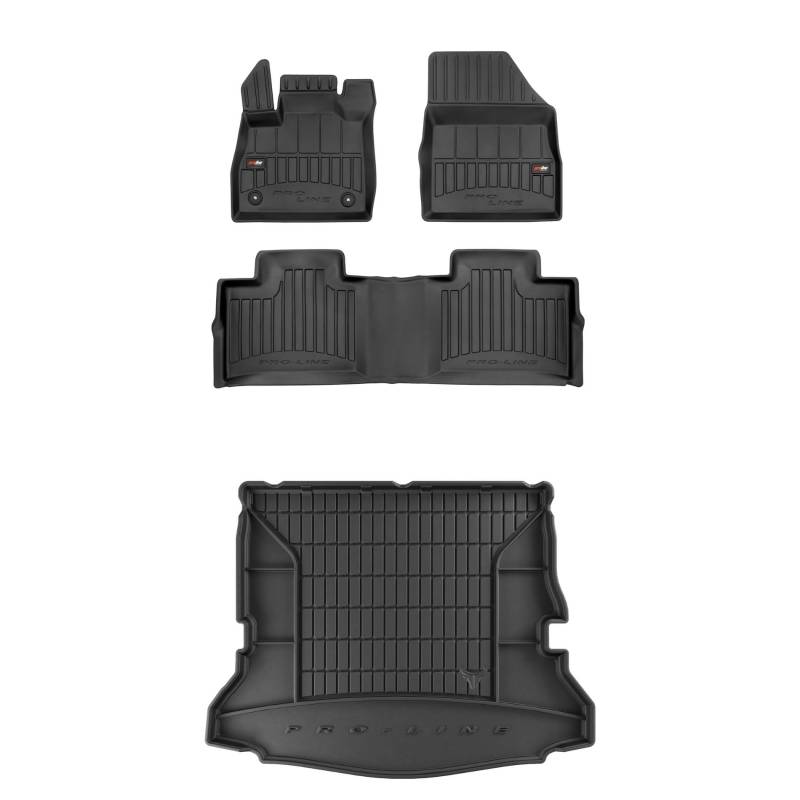 FROGUM ProLine 3D EIN Satz Gummimatten Exklusiven Auto Fußmatten und Kofferraumwanne Kofferraummatte für Renault Espace V 2014-2022 | Die höchsten Kanten von Frogum