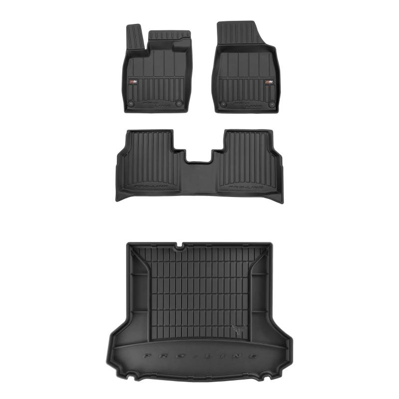 FROGUM ProLine 3D EIN Satz Gummimatten Exklusiven Auto Fußmatten und Kofferraumwanne Kofferraummatte für Volkswagen ID.4 ab 2020 | Die höchsten Kanten von Frogum
