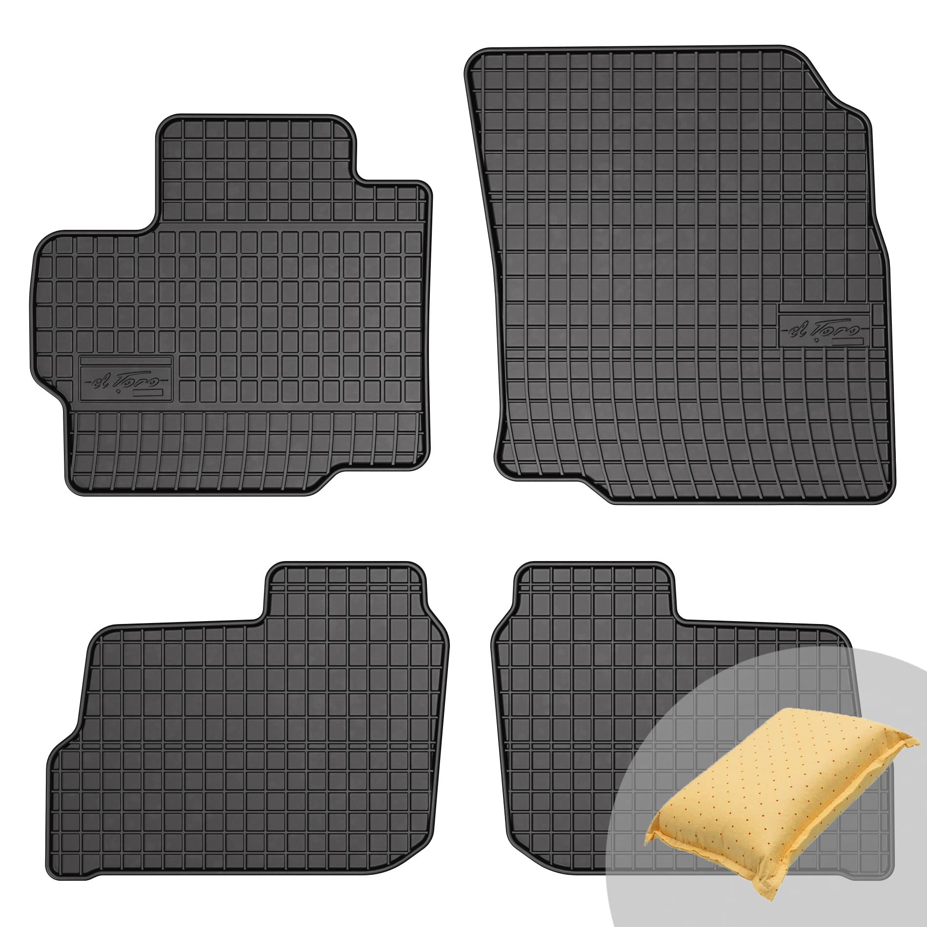 FROGUM EL Toro Gummimatten Ganzjähriges-Set von Autofussmatte Auto Fußmatten für Mitsubishi Space Star ab 2013 | Beständiges Gummi Material | 1,5cm Schutzkante von Frogum