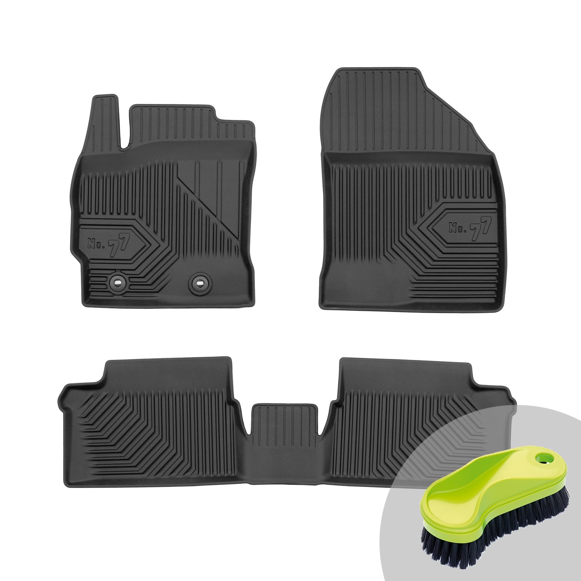 FROGUM No.77 Gummimatten Ganzjahresset von Auto Fußmatten Autofussmatten für Toyota Auris II 2012-2018 | Langlebiges TPE Material von Frogum