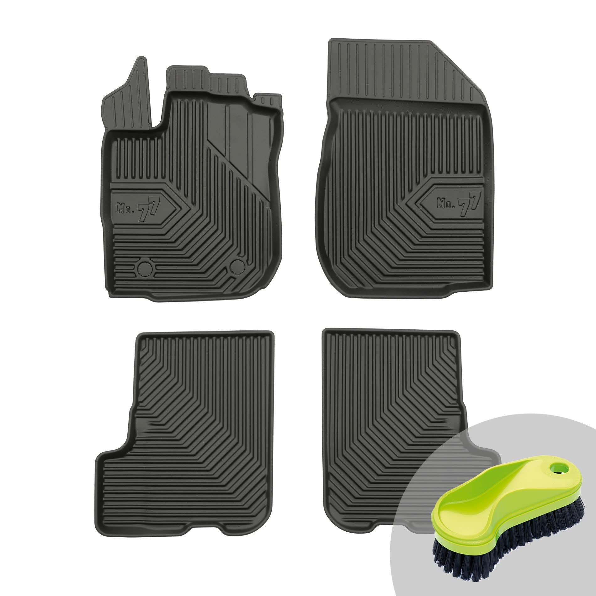 FROGUM No.77 Gummimatten Ganzjahresset von Auto Fußmatten Autofussmatten für Dacia Sandero II 2012-2020 | Langlebiges TPE Material von Frogum