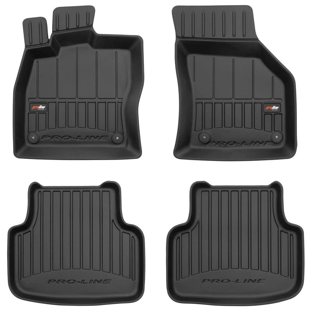 Pro-Line 3D407015 3D Gummimatten Auto Fußmatten TPE, Extra Hohe Rand, Komplettset 4-Teilig mit Befestigungssystem - Schwarz Pro-Line 3D407015 3D Gummimatten Auto Fußmatten TPE, Extra Hohe Rand, Komplettset 4-Teilig mit Befestigungssystem - Schwarz von Frogum