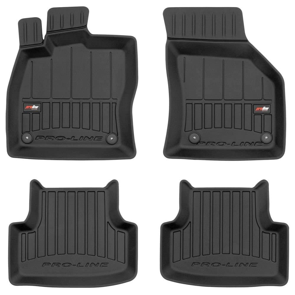Pro-Line 3D407060 3D Gummimatten Auto Fußmatten TPE, Extra Hohe Rand, Komplettset 4-Teilig mit Befestigungssystem - Schwarz Pro-Line 3D407060 3D Gummimatten Auto Fußmatten TPE, Extra Hohe Rand, Komplettset 4-Teilig mit Befestigungssystem - Schwarz von Frogum