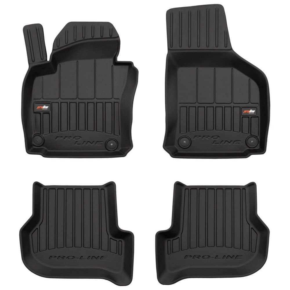 Pro-Line 3D407145 3D Gummimatten Auto Fußmatten TPE, Extra Hohe Rand, Komplettset 4-Teilig mit Befestigungssystem - Schwarz Pro-Line 3D407145 3D Gummimatten Auto Fußmatten TPE, Extra Hohe Rand, Komplettset 4-Teilig mit Befestigungssystem - Schwarz von Frogum
