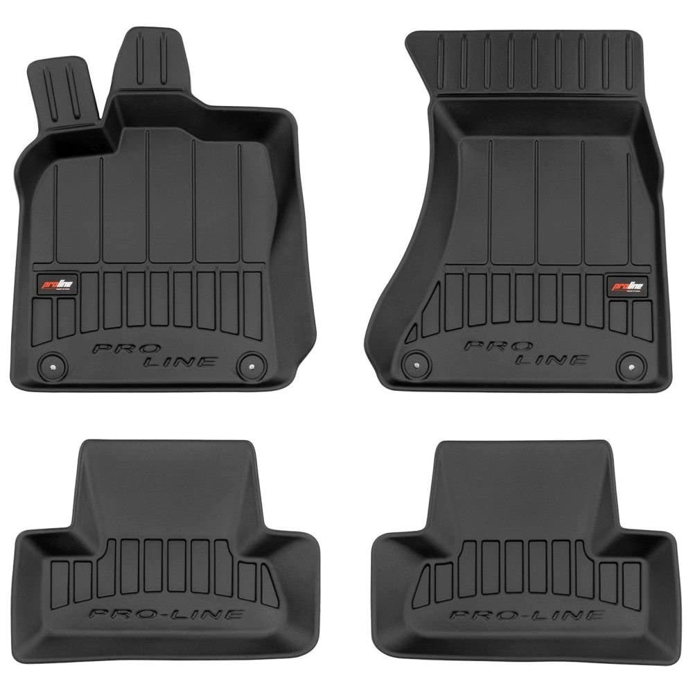 Pro-Line 3D407336 3D Gummimatten Auto Fußmatten TPE, Extra Hohe Rand, Komplettset 4-Teilig mit Befestigungssystem - Schwarz Pro-Line 3D407336 3D Gummimatten Auto Fußmatten TPE, Extra Hohe Rand, Komplettset 4-Teilig mit Befestigungssystem - Schwarz von Frogum