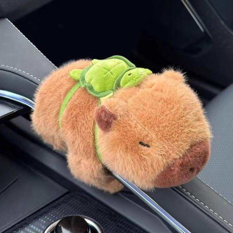 Capybara Plüsch Auto Dekoratives Capybara Schnapparmband niedliches Wasserschwein Kuscheltier Armband Geschenke Lenkraddekoration Capybara für Lenkrad, Türen, Instrumententafel, Sicherheitsgurte von Frstem
