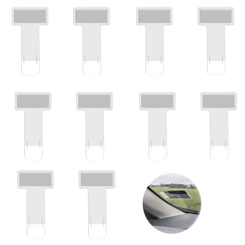 Frypay 10 Stück Ticket Halterung Auto, Transparente Auto Halter Clip,parkscheinhalter Clip,parkscheinhalter windschutzscheibe, Selbstklebend Tickets Clips für Parkschein von Frypay