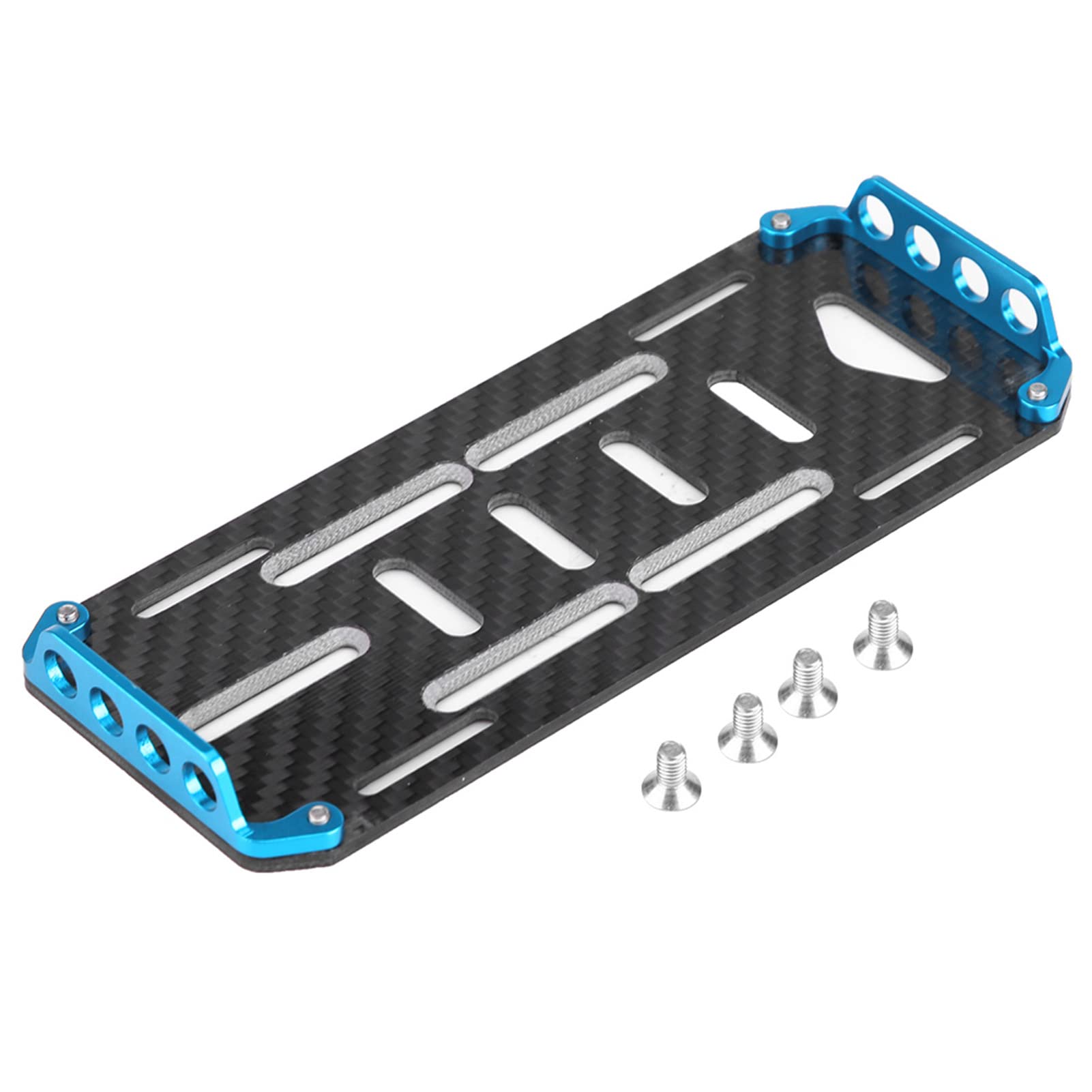 Aluminiumlegierung Kohlefaser -Batterie -Montage -Platte Langlebiger Schutz Easy Installation Axial SCX10 CC01 D90 Ein zehnter Skala RC -Auto (Blau) von Fuchooky