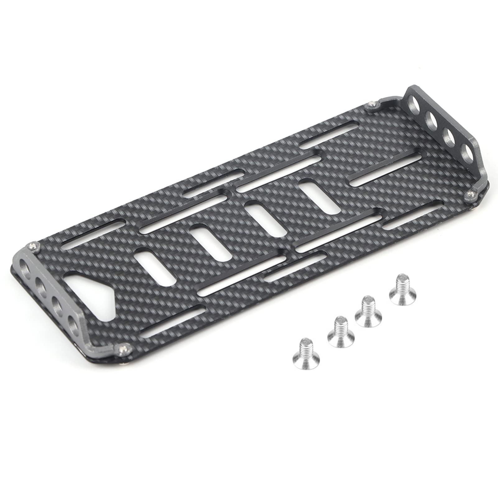 Aluminiumlegierung Kohlefaser -Batterie -Montage -Platte Langlebiger Schutz Easy Installation Axial SCX10 CC01 D90 Ein zehnter Skala RC -Auto (Schwarz) von Fuchooky