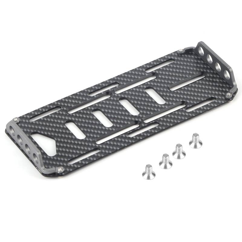 Aluminiumlegierung Kohlefaser -Batterie -Montage -Platte Langlebiger Schutz Easy Installation Axial SCX10 CC01 D90 Ein zehnter Skala RC -Auto (Schwarz) von Fuchooky