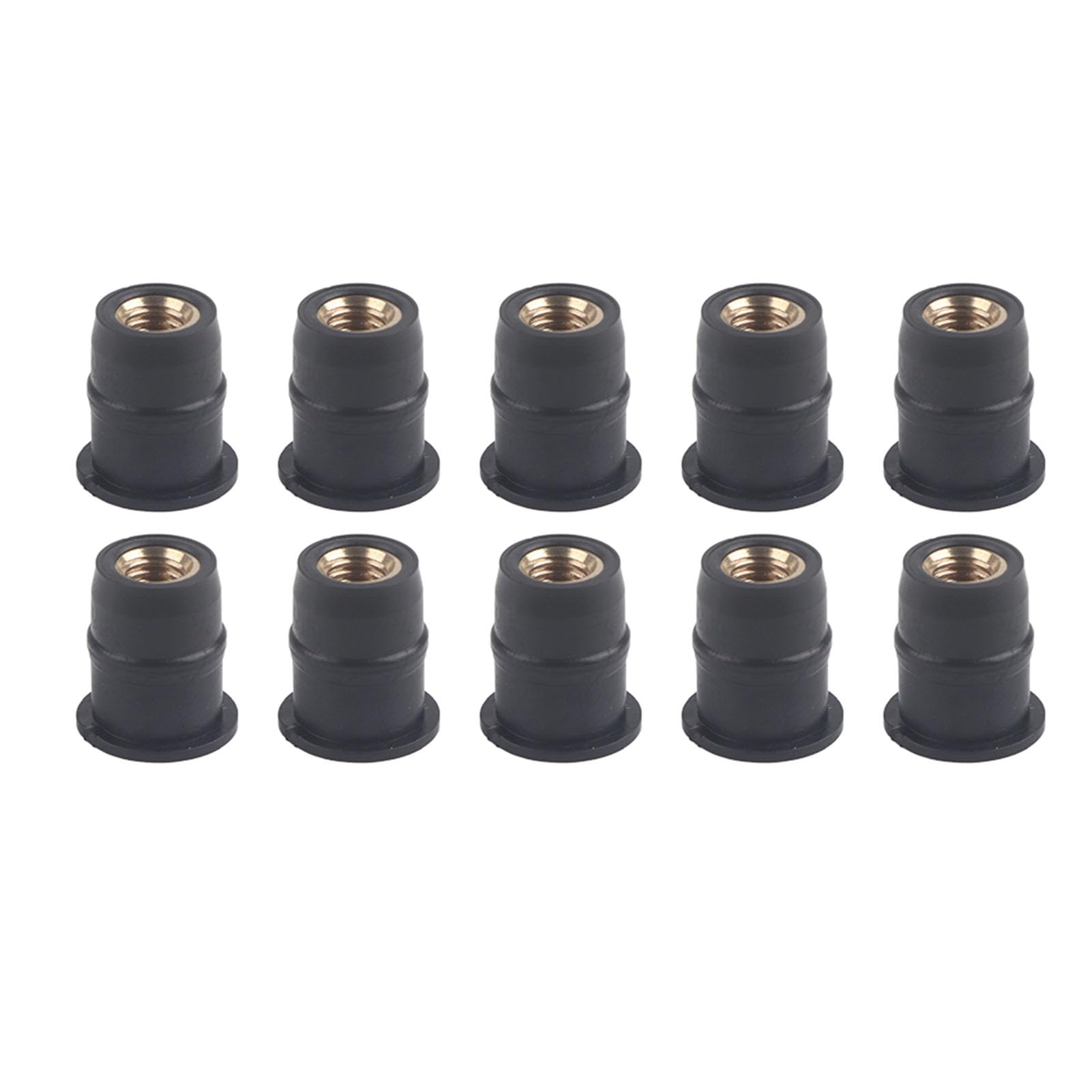 Fuchooky 10er-Pack M5-Muttern aus Messing mit Gummi, 5 mm, Befestigungselemente für Windschutzscheibe und Verkleidung von Motorrädern und ATVs, langlebig, vibrationshemmend, sichere Fuchooky 10er-Pack M5-Muttern aus Messing mit Gummi, 5 mm, Befestigungselemente für Windschutzscheibe und Verkleidung von Motorrädern und ATVs, langlebig, vibrationshemmend, sichere von Fuchooky