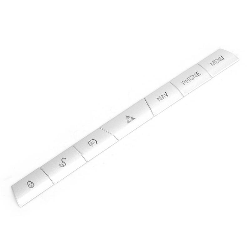 Fuchooky 7 -teilige Silber -Aluminium -Legierung Multimedia -Taste -Abdeckungsverkleidung für XF 2012 bis 2015 Anti -Scratch -Konsolen -Bedienfeld -Protektorzubehör von Fuchooky