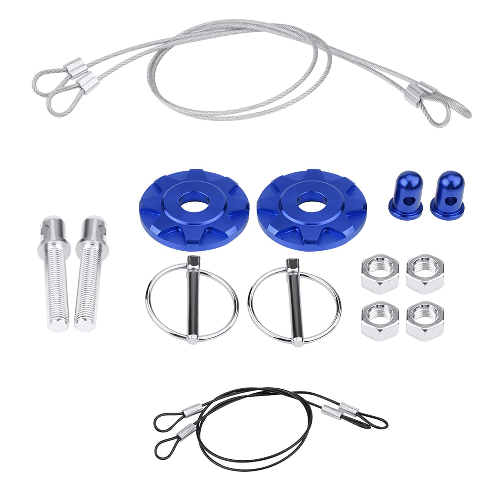 Fuchooky Universelle CNC Aluminiumhaubeer -Stift -Lock -Kit Anodierter rostfester ohne Bohrer Installation für Autospannungs -Anti -Vibration (Blue) von Fuchooky