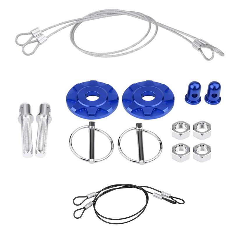 Fuchooky Universelle CNC Aluminiumhaubeer -Stift -Lock -Kit Anodierter rostfester ohne Bohrer Installation für Autospannungs -Anti -Vibration (Blue) von Fuchooky