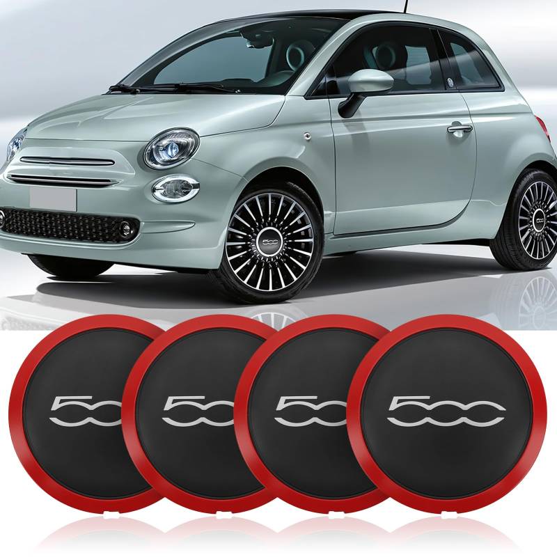 4 Stück FIAT 500 Radkappen - Radnabenabdeckung Aus Hochwertigem Abs, 68078419ac Radnabenkappen Facelift Upgrade Zubehör Ersatz Radkappen 500, Felgenabdeckung Für FIAT 500 zubehör 2012-2022 (C) von Fuerdich