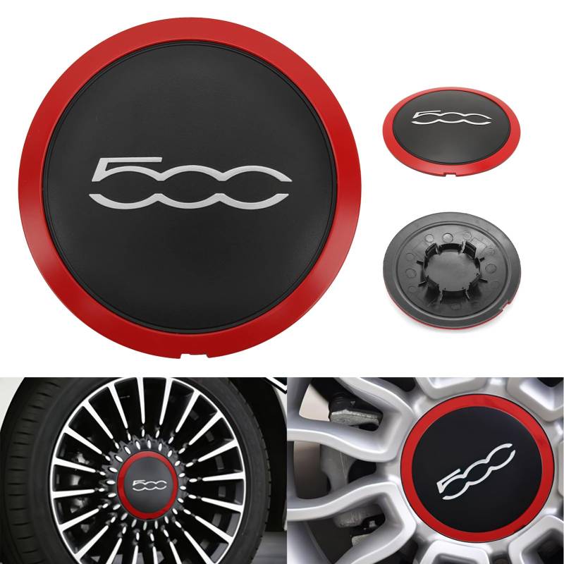 FIAT 500 Zubehör- Radkappen Aus Hochwertigem Abs, Radnabenkappen Facelift Upgrade Zubehör 68078419ac Ersatz FIAT 500 Radkappen Felgenabdeckung Für Abdeckkappen FIAT 500 (A) (C) von Fuerdich