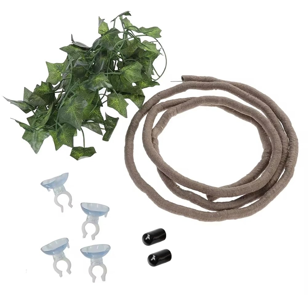 Fuhjythy Bend-A-Branch-Ranken für Reptilien, Flexible Blätter, Lebensraumdeko für Haustiere, Kletterpflanze, Dschungel, Lange Ranken zum Klettern, für Geckos und Eidechsen Fuhjythy Bend-A-Branch-Ranken für Reptilien, Flexible Blätter, Lebensraumdeko für Haustiere, Kletterpflanze, Dschungel, Lange Ranken zum Klettern, für Geckos und Eidechsen von Fuhjythy