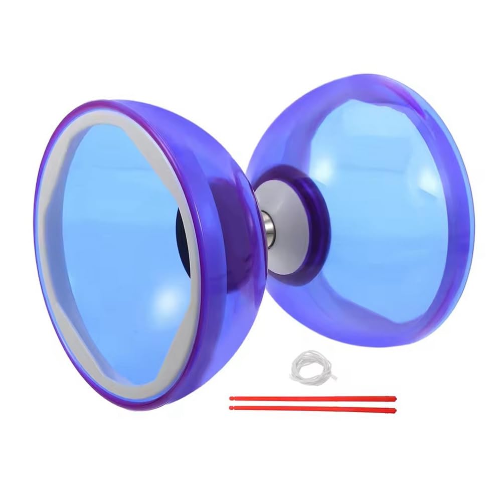 Fuhjythy Diabolo-Ball mit Dreifachem Kugellager, Jonglieren, Weiches Gummi, Doppelrad, für Kinder, Outdoor-Spielset, Kristall-Tpu, Blau Fuhjythy Diabolo-Ball mit Dreifachem Kugellager, Jonglieren, Weiches Gummi, Doppelrad, für Kinder, Outdoor-Spielset, Kristall-Tpu, Blau von Fuhjythy