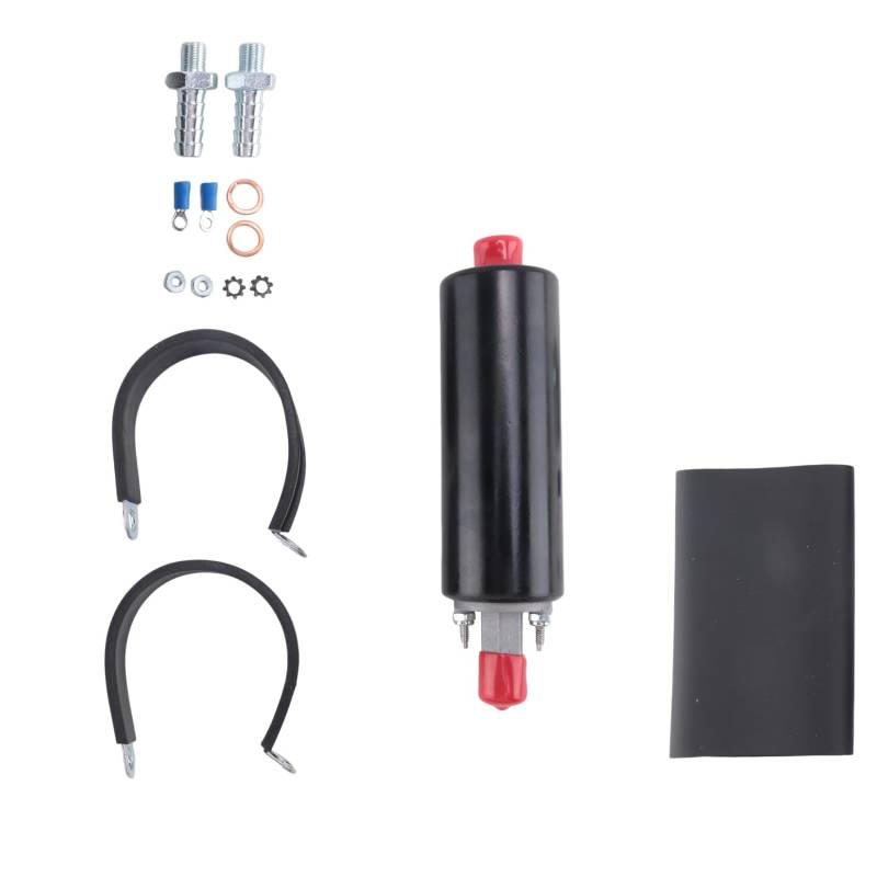 Fuhjythy Neue Universelle Externe Inline-Kraftstoffpumpe 255LPH mit Durchfluss und Druck GSL392 von Fuhjythy