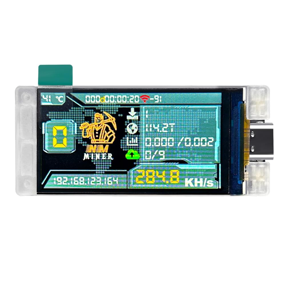 Fuhjythy Upgrade NerdMiner 285KH/S BTC Solo Lotterie Miner Bitcoin Crypto Miner WiFi-Verbindung Niedriger Stromverbrauch Nerd Miner Fuhjythy Upgrade NerdMiner 285KH/S BTC Solo Lotterie Miner Bitcoin Crypto Miner WiFi-Verbindung Niedriger Stromverbrauch Nerd Miner von Fuhjythy