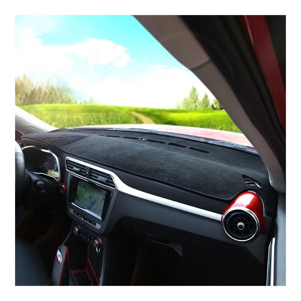 Auto Armaturenbrett Abdeckung Auto-Armaturenbrett-Abdeckung staubdichte Matte Instrumententafel Teppiche Dekorationsteile Pad Für MG Für ZS 2019 2020(Black) von Fuicotto