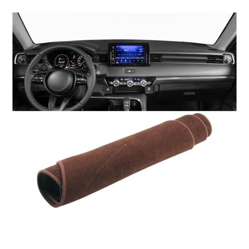 Auto Armaturenbrett Abdeckung Für Hon┐da Für HRV Für Vezel 2021 2022 Auto Dashboard Abdeckung Dash Matte Sonnenschutz Instrument Panel Nicht-slip Pad(B Brown LHD) von Fuicotto